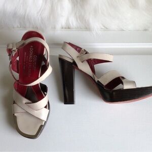 Couture Donald J Pliner platform sandal heels 7.5 leather.